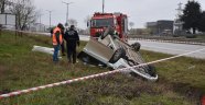 Otomobil takla atarak kanala yuvarlandı: 1 yaralı