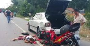Otomobile arkadan çarpan motosikletin sürücüsü ağır yaralandı