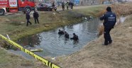 Otomobiliyle kanala uçan sürücü hayatını kaybetti