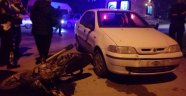 Otomobille çarpışan motosikletli yaralandı