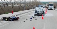 Otomobille motosiklet çarpıştı: 2 ölü, 1 yaralı