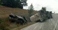 Paramparça olan otomobilden sağ kurtuldu