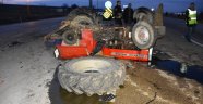 Parçalanan traktörden sağ kurtuldu
