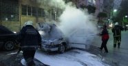 Park halindeki araçta yangın