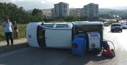 Samsun'da ilaçlama aracı devrildi: 1 yaralı