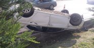 Samsun'da otomobil takla attı
