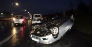 Sancaktepe'de otomobil takla attı