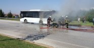 Sefer halindeki halk otobüsü yandı