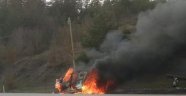 Seyir halindeyken alev alev yandı