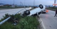 Takla atan aracın sürücüsü kayıplara karıştı