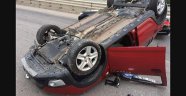 Takla atan otomobilden sağ çıktı