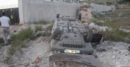 Takla atan otomobilden yaralı kurtuldu