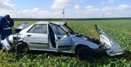 Takla atan otomobilin sürücüsü yaralandı