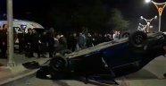 Takla atan otomobilin sürücüsü yaralandı