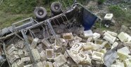 Tavuk yüklü kamyon devrildi: 1 ölü