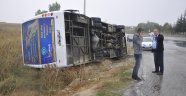 Tekirdağ'da midibüs devrildi
