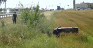 Telefona bakmak isterken buğday tarlasına uçtu