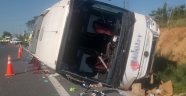 TEM otoyolunda otobüs devrildi :1 ölü