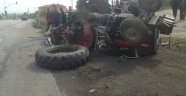 Traktör ile otomobil çarpıştı: 2 yaralı