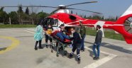Yaralı genç ambulans helikopterle hastaneye götürüldü