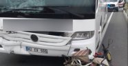 Yolcu otobüsü motosiklete çarptı: 1 ölü