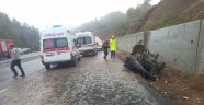 Yoldan çıkan otomobil takla attı: 4 yaralı