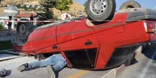 Malatya'da otomobil takla attı: 1 yaralı